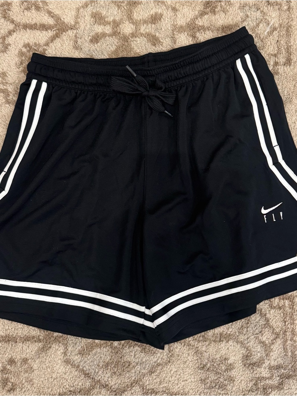 Nike Ladie’s Black Athletic Shorts with White Trim